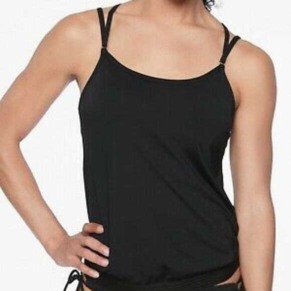 Athleta Cross Back Swim Tank Tankini Black 32 B/C - Picture 4 of 10